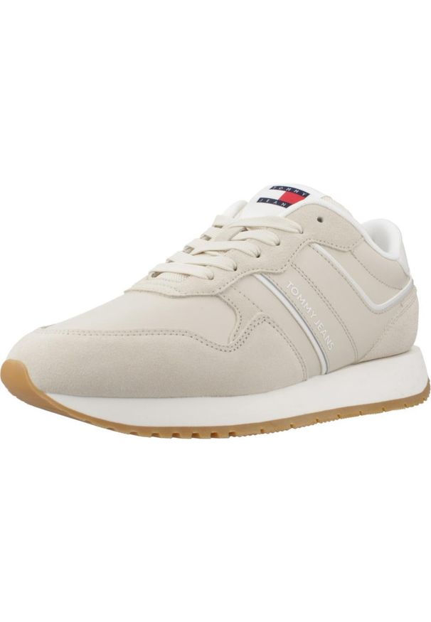 TOMMY HILFIGER - Tenisówki Tommy Jeans Model Tjw Eva Retro Runner Kolor Beżowy. Kolor: beżowy. Materiał: jeans