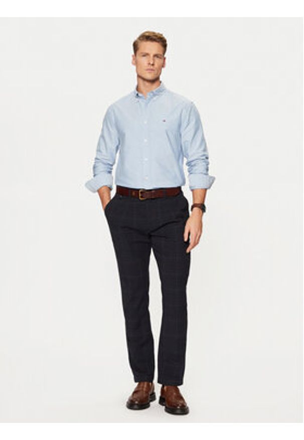TOMMY HILFIGER - Tommy Hilfiger Koszula Solid Heritage MW0MW35774 Niebieski Regular Fit. Kolor: niebieski. Materiał: bawełna
