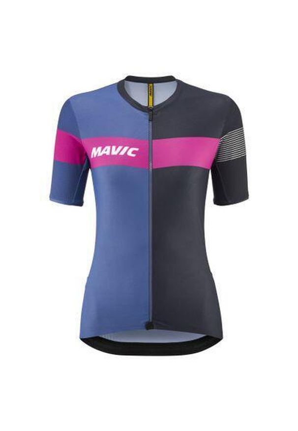 MAVIC - Damska koszulka z krótkim rękawem Mavic Ksyrium Pro. Kolor: pomarańczowy, niebieski, różowy, wielokolorowy, fioletowy. Długość rękawa: krótki rękaw. Długość: krótkie. Sport: kolarstwo