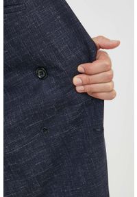 BOSS garnitur wełniany kolor granatowy. Kolor: niebieski. Materiał: wełna #7