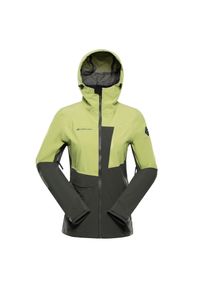 ALPINE PRO - Kurtka damska trekkingowa wodoodporna Alpine Pro Zarra 2. Kolor: zielony. Materiał: hardshell. Sport: turystyka piesza, wspinaczka