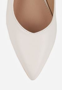 Renee - Białe Sandały Slingback Vices z Wkładką ze Skóry Naturalnej Galeresa. Okazja: na co dzień, na spotkanie biznesowe, do pracy. Zapięcie: pasek. Kolor: biały. Materiał: skóra. Obcas: na obcasie. Styl: casual, biznesowy, elegancki. Wysokość obcasa: niski #8