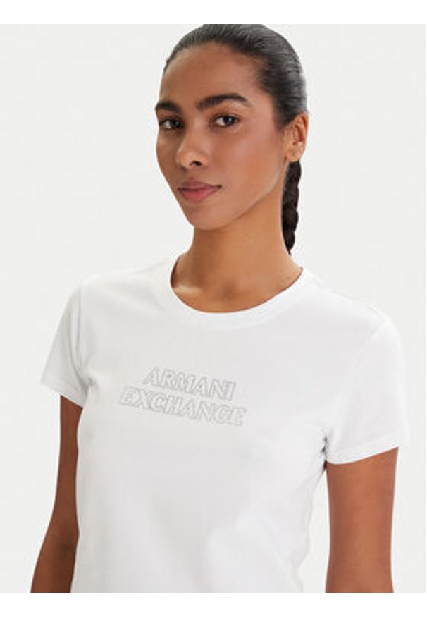 Armani Exchange T-Shirt XW002293 AF17173 U0002 Biały Slim Fit. Kolor: biały. Materiał: bawełna