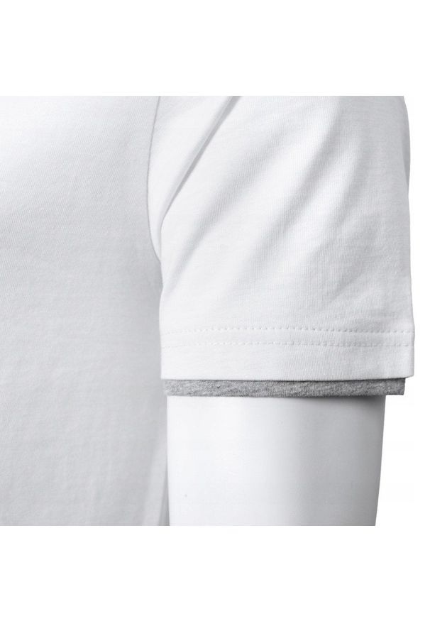 Jednokolorowa Koszulka z Lamówką - Pako Jeans - Biała. Okazja: na co dzień. Kolor: biały. Materiał: bawełna. Styl: casual