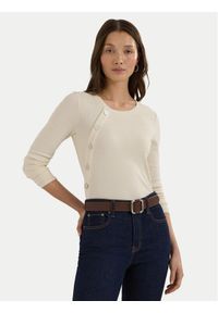 Lauren Ralph Lauren Sweter 200940514001 Écru Regular Fit. Materiał: bawełna