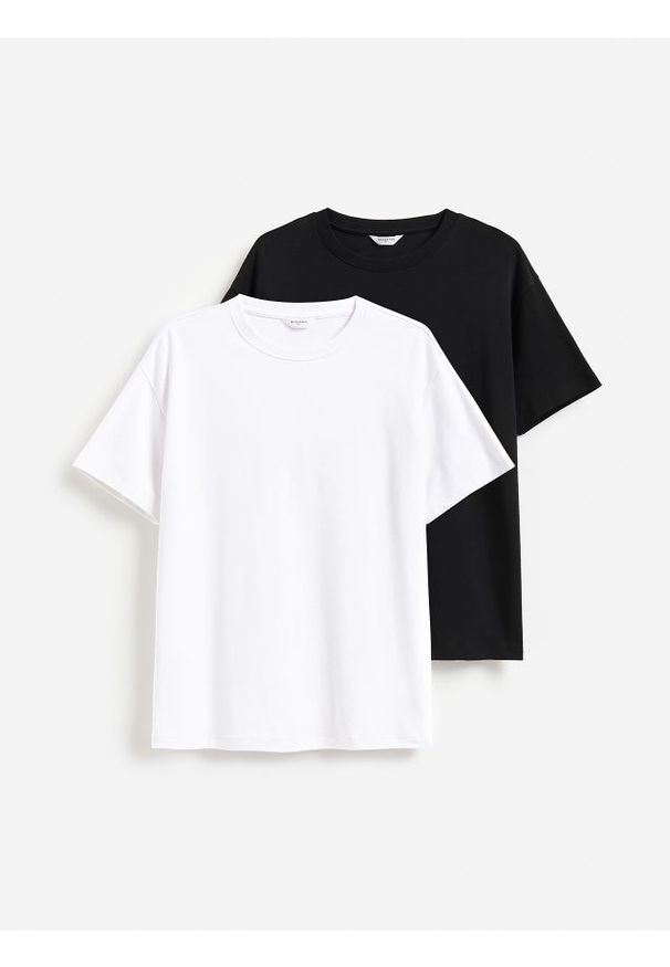 Reserved - T-shirt boxy 2 pack - wielobarwny. Materiał: bawełna, dzianina, włókno