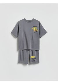 Reserved - Bawełniany komplet SpongeBob - ciemnoszary. Kolor: szary. Materiał: bawełna #1