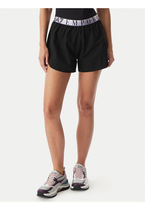 EA7 Emporio Armani Szorty sportowe 7W000931 AF15724 UC001 Czarny Regular Fit. Kolor: czarny. Materiał: syntetyk
