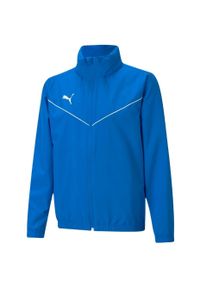 Kurtka piłkarska dla dzieci Puma teamRISE All Weather Jacket. Kolor: biały, niebieski, wielokolorowy. Materiał: poliester. Sport: piłka nożna #1