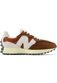 Buty unisex New Balance U327WRL – brązowe. Okazja: na co dzień. Kolor: brązowy. Materiał: zamsz, materiał, skóra, guma. Szerokość cholewki: normalna