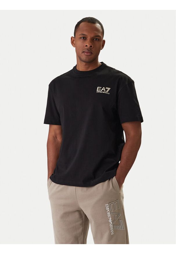 EA7 Emporio Armani T-Shirt 7M001402 AF22264 UC001 Czarny Regular Fit. Kolor: czarny. Materiał: bawełna