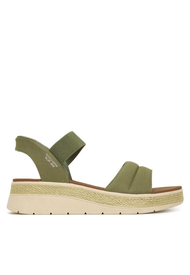 skechers - Skechers Sandały BOBS Sun Ray 114413/OLV Zielony. Kolor: zielony. Materiał: materiał