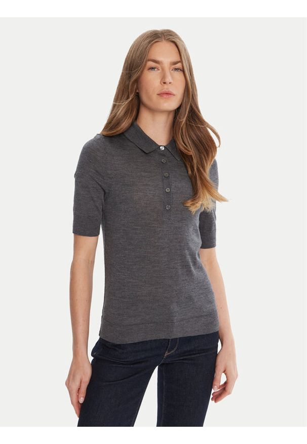 BOSS Polo Fidenka 50545015 Szary Regular Fit. Typ kołnierza: polo. Kolor: szary. Materiał: wełna