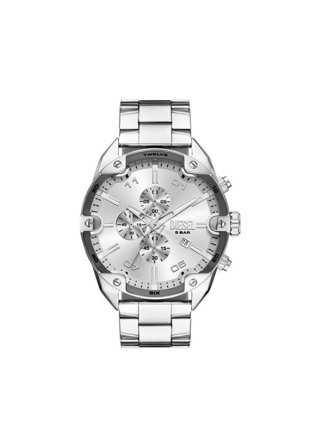 Diesel Zegarek Spiked Chronograph DZ4677 Srebrny. Kolor: srebrny