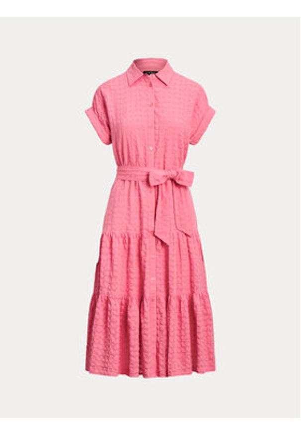 Lauren Ralph Lauren Sukienka koszulowa 200903086001 Różowy Regular Fit. Kolor: różowy. Materiał: bawełna. Typ sukienki: koszulowe