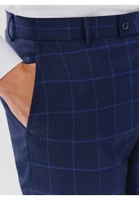 Pako Lorente - PAKO LORENTE – Granatowe spodnie garniturowe w niebieską kratkę. Kolor: niebieski. Materiał: poliester, wełna, lycra. Wzór: kratka #5
