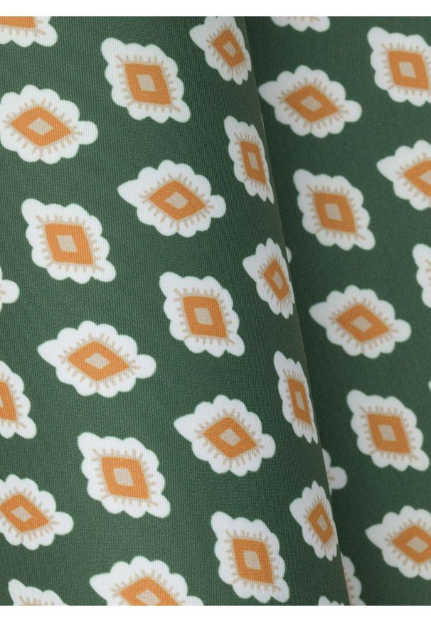 Pako Lorente - PAKO LORENTE – Zielona poszetka męska ze wzorem na całej powierzchni. Kolor: zielony. Materiał: poliester