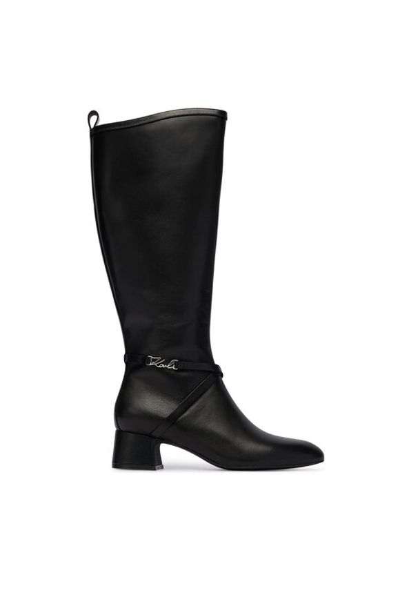 Karl Lagerfeld - KARL LAGERFELD Kozaki KL30375 Czarny. Kolor: czarny. Materiał: skóra