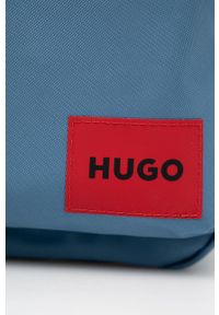 Hugo - HUGO plecak męski kolor szary duży gładki. Kolor: niebieski. Materiał: bawełna. Wzór: gładki