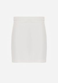 Born2be - Biała Gładka Spódnica VICES o Ołówkowym Kroju Abilura. Okazja: na spotkanie biznesowe, do pracy. Kolor: biały. Wzór: gładki. Styl: biznesowy #4