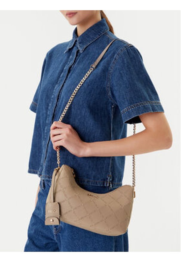 Liu Jo Torebka Ecs S Hobo AF5056 E0538 Beżowy. Kolor: beżowy. Materiał: skórzane