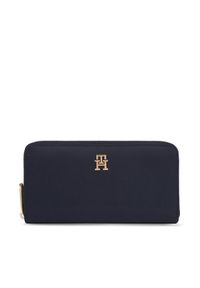 TOMMY HILFIGER - Tommy Hilfiger Duży Portfel Damski Poppy Th Large Za AW0AW15642 Granatowy. Kolor: niebieski. Materiał: materiał
