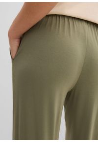 bonprix - Spodnie z dżerseju 7/8, z lejącej mieszanki wiskozy. Kolor: zielony. Materiał: wiskoza, jersey #3
