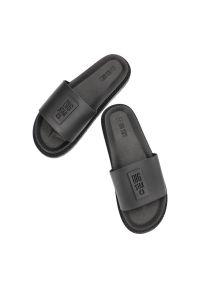 Big-Star - Czarne Klapki Big Star Modne Buty Na Lato. Okazja: na co dzień. Kolor: czarny. Materiał: skóra, guma, materiał, syntetyk. Sezon: lato. Styl: casual, klasyczny, sportowy #3