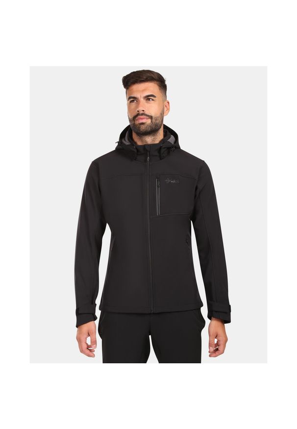 Męska kurtka softshell Kilpi RAVIO-M. Kolor: czarny. Materiał: softshell. Sport: turystyka piesza