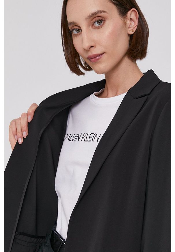 Calvin Klein - Marynarka. Okazja: na co dzień. Kolor: czarny. Styl: casual