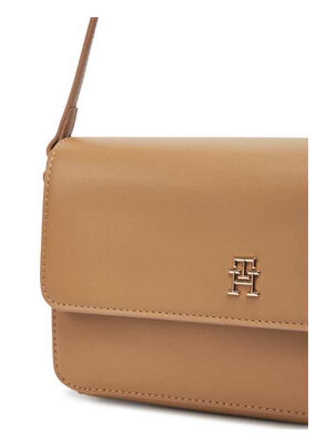 TOMMY HILFIGER - Tommy Hilfiger Torebka Th Distinct Conv Crossover AW0AW17219 Brązowy. Kolor: brązowy. Materiał: skórzane