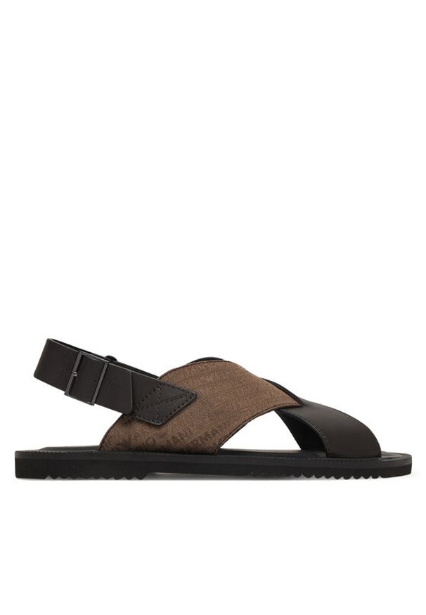 Emporio Armani Sandały EM004323 AF25617 M6354 Brązowy. Kolor: brązowy. Materiał: skóra