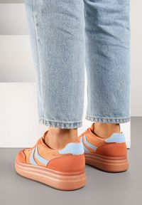 Born2be - Pomarańczowe Sneakersy w Stylu Klasycznych Tenisówek na Grubej Podeszwie Grelritia. Okazja: na co dzień. Kolor: pomarańczowy. Materiał: jeans #3