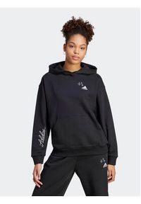 Adidas - adidas Bluza IJ8774 Czarny Loose Fit. Kolor: czarny. Materiał: bawełna #8
