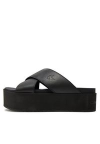 Calvin Klein Jeans Klapki Flatform Cross Mg Uc YW0YW01349 Czarny. Kolor: czarny. Materiał: skóra #6