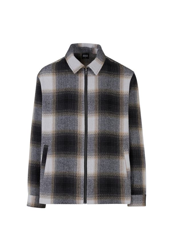 Urban Classics - Męska Kurtka Koszulowa Zapinana Na Zamek. Kolor: czarny, wielokolorowy, biały. Sport: turystyka piesza