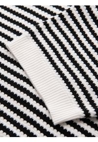 Ombre Clothing - Męska dzianinowa koszulka polo bez guzików w marynarskie paski – czarno-biała V1 - Rozmiar: XL. Typ kołnierza: polo. Kolor: czarny. Materiał: dzianina. Długość: krótkie. Wzór: paski. Sezon: lato. Styl: retro, elegancki #6