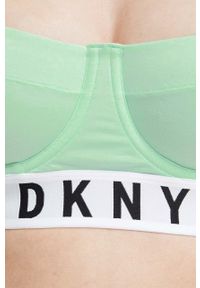 DKNY - Dkny kolor zielony gładki. Kolor: zielony. Rodzaj stanika: biustonosz z fiszbinami. Wzór: gładki #3