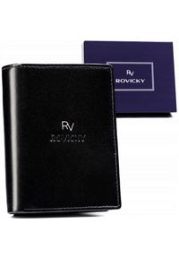 ROVICKY - Portfel męski Rovicky RV-7680056-9-BCA czarny. Kolor: czarny. Materiał: skóra