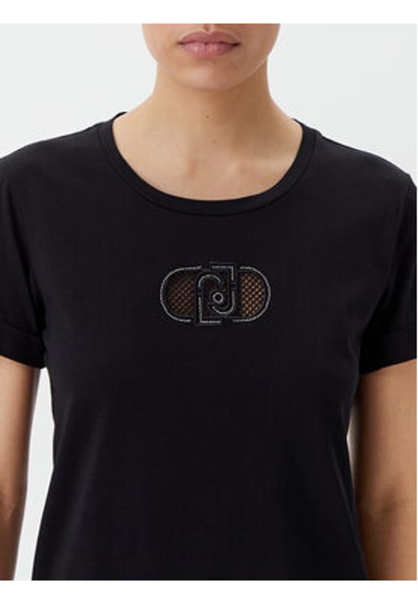 Liu Jo Sport T-Shirt TA5180 JS923 Czarny Regular Fit. Kolor: czarny. Materiał: bawełna. Styl: sportowy
