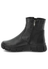 Czarne Botki Wasak Skórzane Buty Damskie Zapinane Na Suwak. Kolor: czarny. Materiał: skóra #3