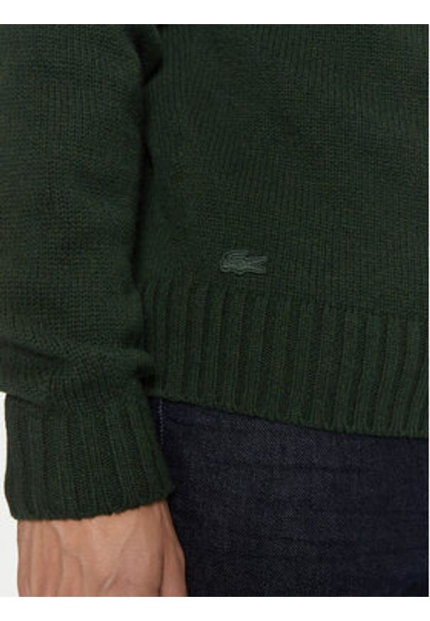 Lacoste Sweter AH3145 Zielony Classic Fit. Kolor: zielony. Materiał: wełna