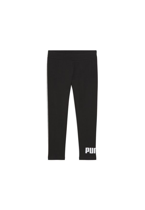 Puma - Damskie legginsy 3/4 z małym logo No. 1 ESS PUMA. Kolor: czarny. Materiał: guma. Wzór: nadruk. Sport: turystyka piesza