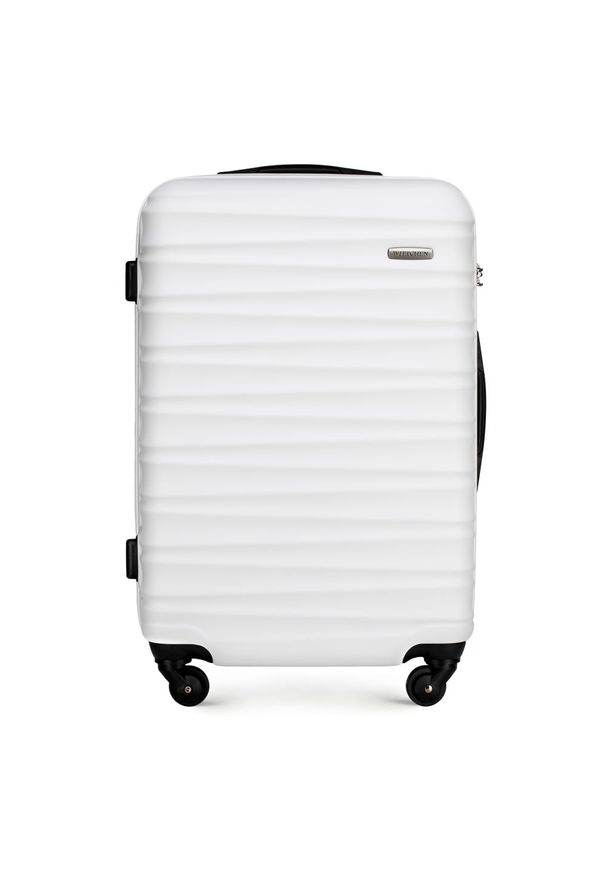 Wittchen - Średnia walizka z ABS-u z żebrowaniem biała. Kolor: biały. Materiał: guma