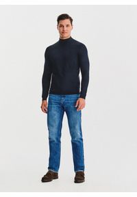 Pako Lorente - PAKO LORENTE – Granatowy półgolf męski. Kolor: niebieski. Materiał: poliamid, wiskoza. Wzór: gładki, ze splotem #3