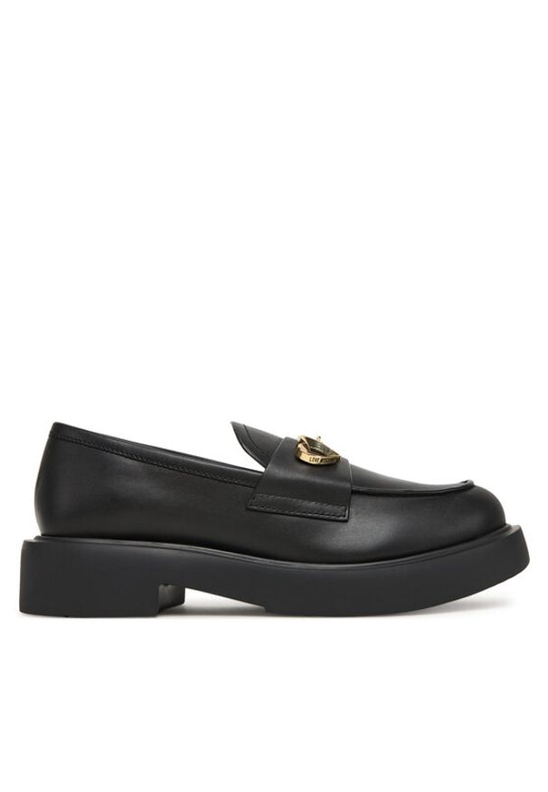 Love Moschino - LOVE MOSCHINO Loafersy JA10094G1NIA000038 Czarny. Kolor: czarny. Materiał: skóra