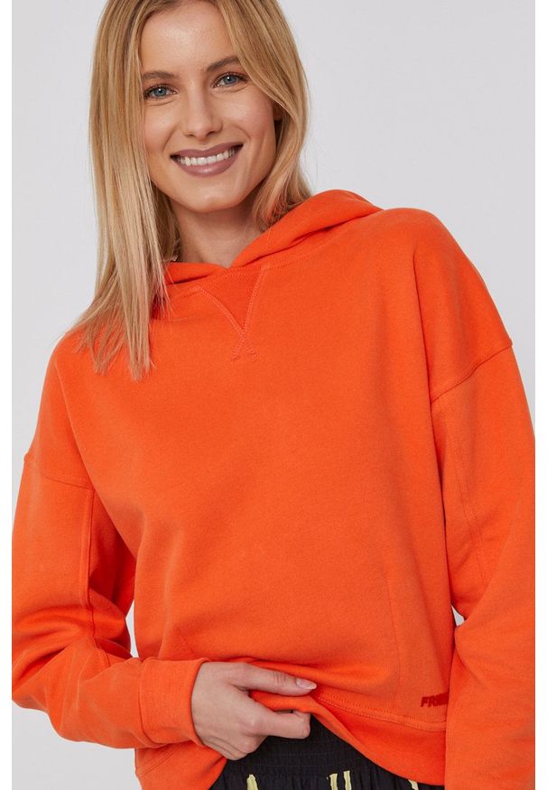 Frieda & Freddies - Bluza. Typ kołnierza: kaptur. Kolor: pomarańczowy. Materiał: dzianina. Długość rękawa: długi rękaw. Długość: długie. Wzór: aplikacja