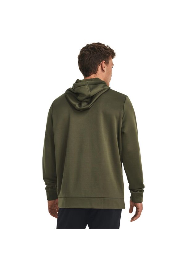 Bluza z kapturem Under Armour Fleece Full-Zip Hoodie, Mężczyźni. Typ kołnierza: kaptur. Kolor: zielony. Materiał: materiał, poliester. Sport: fitness