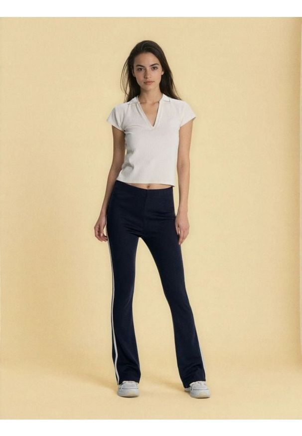 Sinsay - Spodnie pique flare - wielobarwny