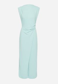 Born2be - Jasnozielony Kombinezon Bez Rękawów z Ozdobnym Marszczeniem Sepalene. Okazja: na co dzień. Kolor: zielony. Długość rękawa: bez rękawów. Sezon: wiosna, lato. Styl: klasyczny, casual, elegancki #6